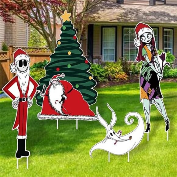 Nightmare Christmas Decorations Christmas Yard Signs with Stakes,4 PCS - Picture 6 of 6